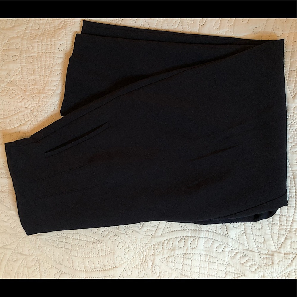 Navy Zara High Waist Seam Detail Pants